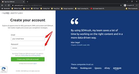 https www.semrush.com|Sign up .